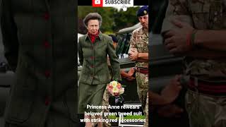 Princess Anne rewears beloved green tweed suit with striking red accessories [upl. by Loriner]