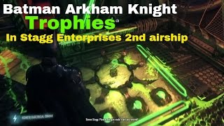 Batman Arkham Knight  Riddlers Trophies in 2nd airship of Stagg Enterprises [upl. by Marguerita316]