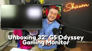 Unboxing 32quot G5 Odyssey Gaming Monitor  GiftedBy Samsung [upl. by Nomzaj]