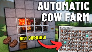 NEW COW FARM in Minecraft 121 Unlimited Steak Food Farm [upl. by Gizela]