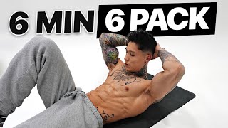 6 Minute 6 Pack ABS Workout You Can Do Anywhere No Rest [upl. by Henderson439]