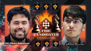 FIDE Candidates Chess Tournaments 2024 Round 5  Hikaru Nakamura Vs Alireza Firouzja [upl. by Inavoy923]