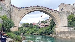 Jumping From the Stari Most Bridge in Mostar Bosnia Herzegovina An Adrenaline Rush [upl. by Ajssatan]