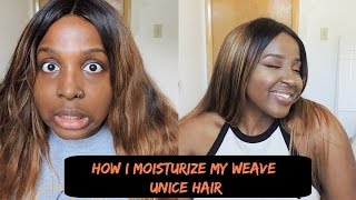 How I Moisturize my Weave Unice Hair [upl. by Ynneg]