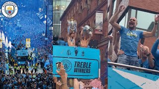 Crazy Scenes As 200000 Man City Fans Celebrate Together With The Team The Champions League Title [upl. by Adnor540]