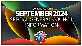 Quapaw Nation Special General Council Day 2  September 8th 2024 [upl. by Idnim]