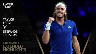 Taylor Fritz v Stefanos Tsitsipas Extended Highlights  Laver Cup 2019 Match 3 [upl. by Atiugal]