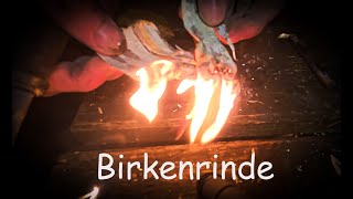 Birkenrinde zum Feuer machen [upl. by Cantlon]