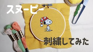 【刺繍】スヌーピー刺繍してみた＊初心者でも簡単＊ [upl. by Maisie]