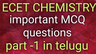 Commonly asked ECET chemistry bitspart1ramtutorials [upl. by Anyg]