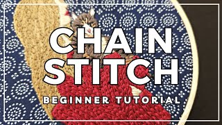 Chain stitch Embroider a knit sweater  Hand embroidery tutorial for beginners [upl. by Houston]