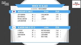 Whickham CC 2nd XI v Blagdon Park CC 1st XI [upl. by Direj20]