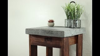 Cheap and Easy 25 DIY Rustic Concrete Top Nightstand [upl. by Ayama]