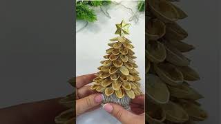 🎄DIY CHRISTMAS TREES FROM PISTACHIO SHELLS AND A TOILET PAPER ROLL🎄 [upl. by Vizzone]