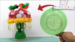 How to make flower pot in home  waste plastic baskets amp bottles  DBB [upl. by Asir]