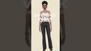 Evening walk looks  Outfit ideas  Female ver  The Sims 4 CAS no CC [upl. by Anaillil276]