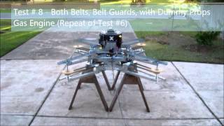 Goliath Quadcopter  Test 8 Both Belts Belt Guards and Dummy Propellers Gas Engine 20141016 [upl. by Kwapong349]