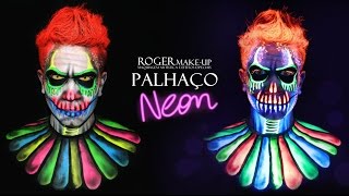 Maquiagem Palhaço Neon ColorMake Tutorial [upl. by Nosiddam]