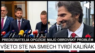 PREDSTAVITELIA OPOZĂŤCIE MAJĂš OBROVSKĂť PROBLĂ‰M VĹ ETCI STE NA SMIECH TVRDĂŤ KALIĹ‡ĂK [upl. by Caryl]