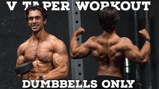 HOME DUMBBELL ONLY BACK WORKOUT  Get That VTaper [upl. by Lehsar989]