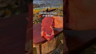 Outdoor steak makingshorts outdoorcooking steak steakrecipe [upl. by Ahsatniuq]