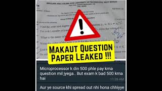 MAKAUT Question Paper leaked⚠️🤬 makaut news [upl. by Bridwell]