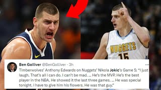 NBA REACT TO NIKOLA JOKIC VS MINNESOTA TIMBERWOLVES  NUGGETS VS TIMBERWOLVES REACTIONS [upl. by Llebyram455]