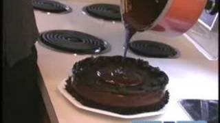 How to Make Chocolate Ganache  Pouring Chocolate Ganache On Cake [upl. by Robb]