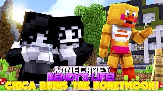 Minecraft BENDYS LIFE 6CHICA RUINS BENDY AND ALICE ANGELSTHE HONEYMOON Baby Leah Adventures [upl. by Grosmark]