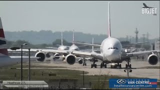 London Heathrow Airport 27L Departures and Arrivals [upl. by Meingoldas454]