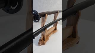 Exclusive Sword Katana Bokken Stand Holder  Natural Wood Walnut  2 layer woodenstand katana [upl. by Eellah448]