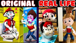 Marshall  Ryder Need the Toilet  Paw Patrol Real Life VS Original Animations in Real Life [upl. by Engracia]