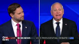 WATCH Walz says Vances false claims ‘dehumanize’ immigrants  CBS Vice Presidential Debate [upl. by Teevens880]