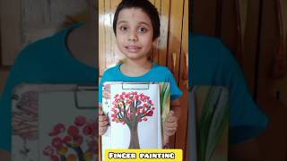 Easy Finger painting for kids shortvideoviralshort youtubeshortyoutubeshorts youtuberpainting [upl. by Enaujed]