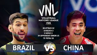 Brazil vs China  Mens VNL 2023 [upl. by Mak147]