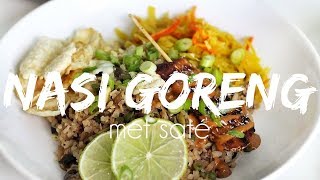 VEGAN NASI GORENG  TEMPEH SATÉ  PINDASAUS  Lets Vegan [upl. by Notniw]