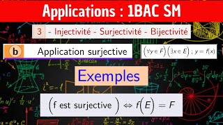 Application surjective surjectivité — Les applications — 1 BAC SM [upl. by Nyliac]