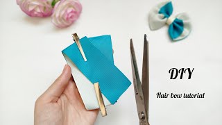 Easy hair bow tutorial with grosgrain ribbon for beginnersHow to make a hair clip step by step DIY [upl. by Aicined745]