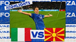 Highlights ItaliaMacedonia del Nord 52  Qualificazioni EURO 2024 [upl. by Enalda]