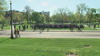 Hundreds gather on Ohio State campus protesting IsraelHamas war [upl. by Loughlin]