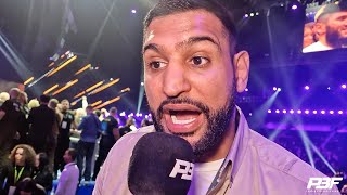 quotTHERES NO ONE BEATING HIMquot  AMIR KHAN REACTS TO ARTUR BETERBIEV BEATING DMITRY BIVOL [upl. by Nitreb]