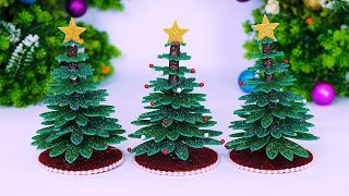 Christmas Tree Making from Glitter Foam🎄DIY Christmas Craft 2023🎅Manualidades [upl. by Retep62]