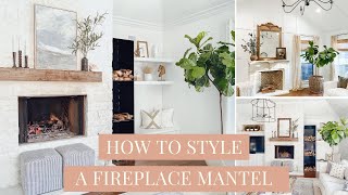 MANTEL DECORATING IDEAS  How to Style a Fireplace Mantel  FARMHOUSE LIVING [upl. by Aronas]