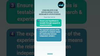 CHECKLISTS FOR DEVELOPING YOUR RESEARCH HYPOTHESIS l THESIS TIPS l PART 22 [upl. by Atinele]