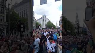 March to Trafalgar Square by thousands of pro British patriots tommyrobinson tommy england gb [upl. by Acirret]