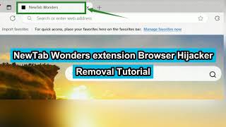 How to Remove NewTab Wonders extension [upl. by Aerdnod]