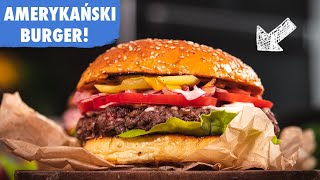 Prawdziwy AMERYKAŃSKI BURGER z grilla krok po kroku  Przepis UMAMI [upl. by Laenaj]