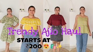 Best Ajio Haul  Cute Tops tshirt amp short dresses All are under ₹400 only 😍❣️ ajio ajiohaul [upl. by Daniell]