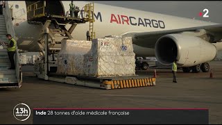 Inde  28 tonnes daide médicale française [upl. by Hawley]