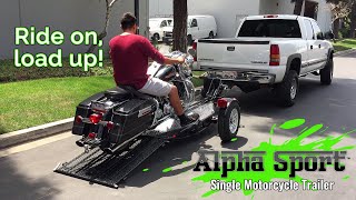 Single Motorcycle Trailer  Alpha Sport Ride on Load up [upl. by Lewej]